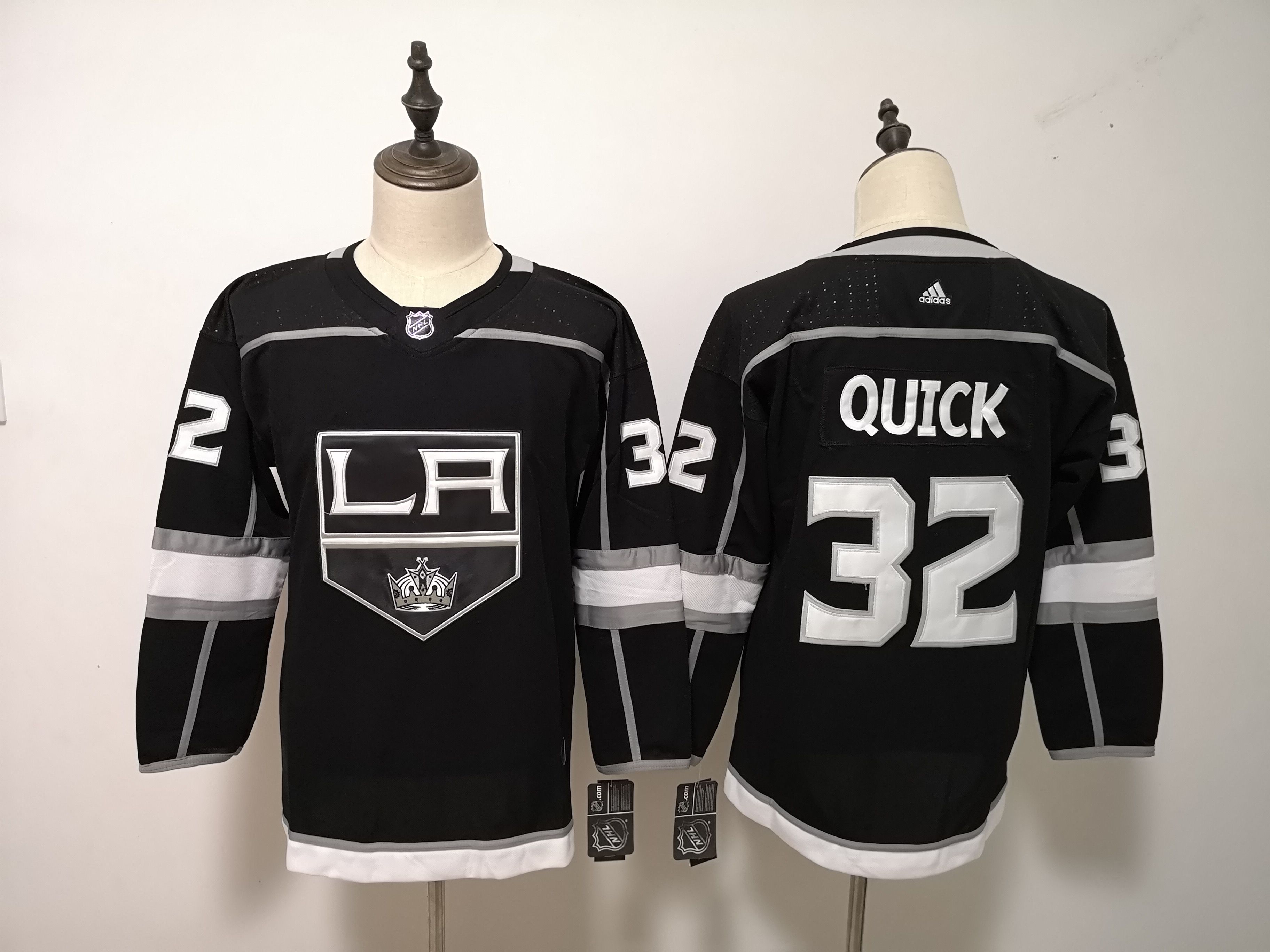 Women Los Angeles Kings 32 Jonathan Quick Black Adidas Hockey Stitched NHL Jerseys